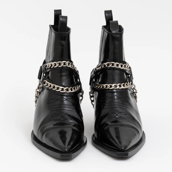 Anine Bing Harris Boot black patent leather chains - EU40 - Picture 1 of 7